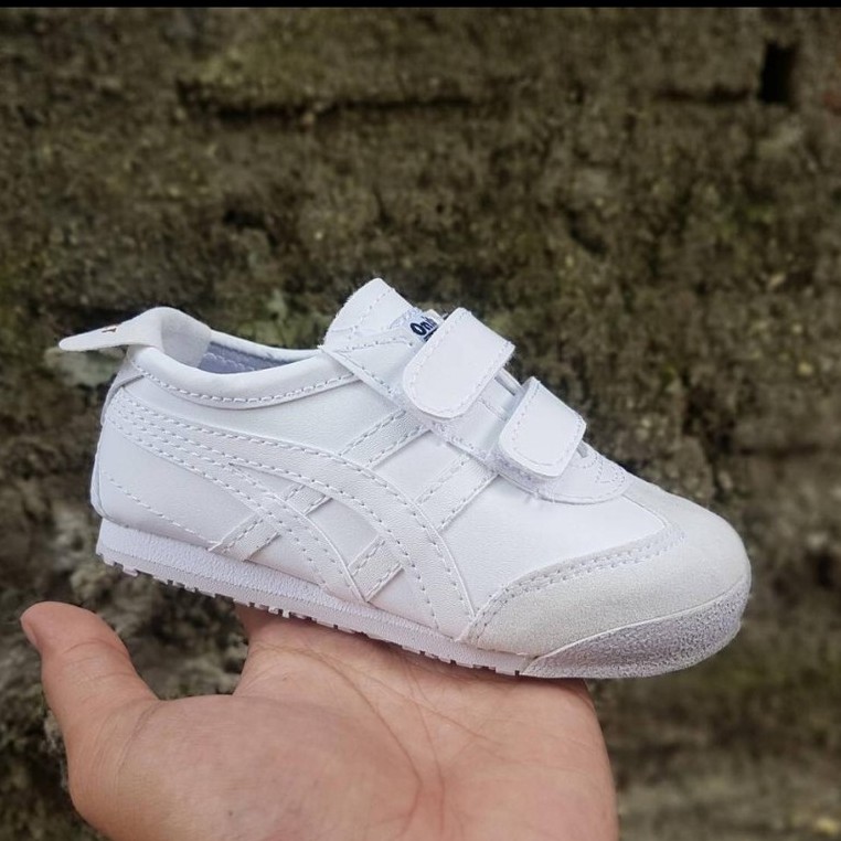 BISA BAYAR DI TEMPAT - Sneakers sepatu anak perempuan / sepatu anak laki Putih ONITSUKA Perekat