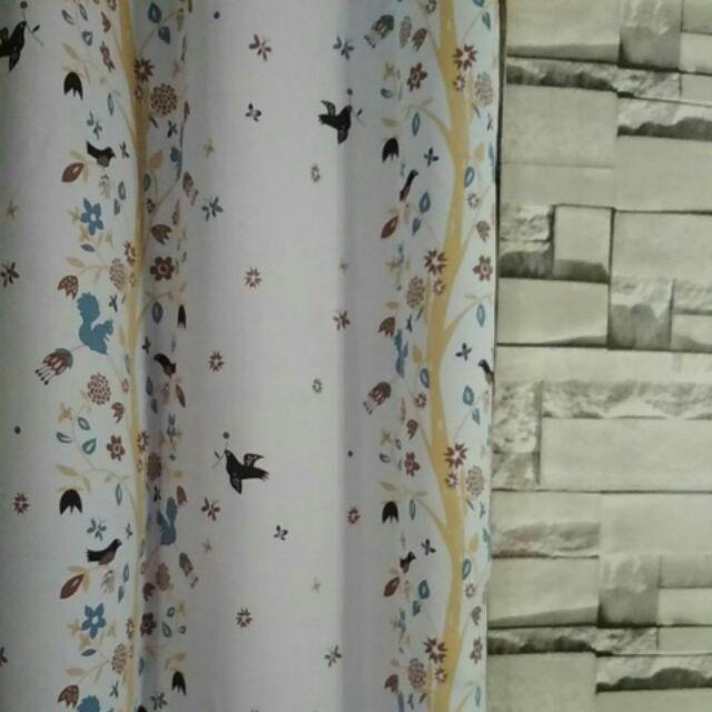 Gorden Motif Tangkai Hijau Termurahhh!! Gorden Jendela Gordyn Hordeng Pintu