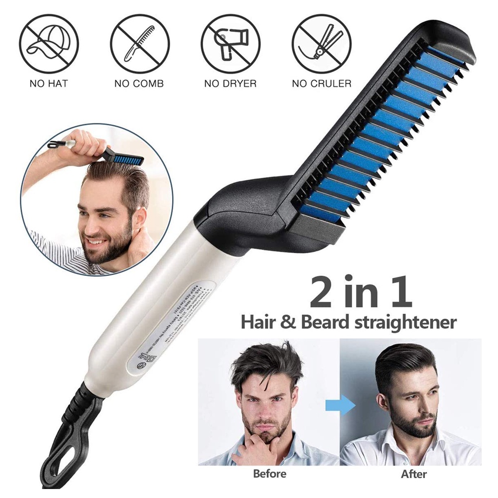 New Hair &amp; Beard Straightener for Men Catok Sisir Styling Pelurus Rambut dan Jenggot Pria