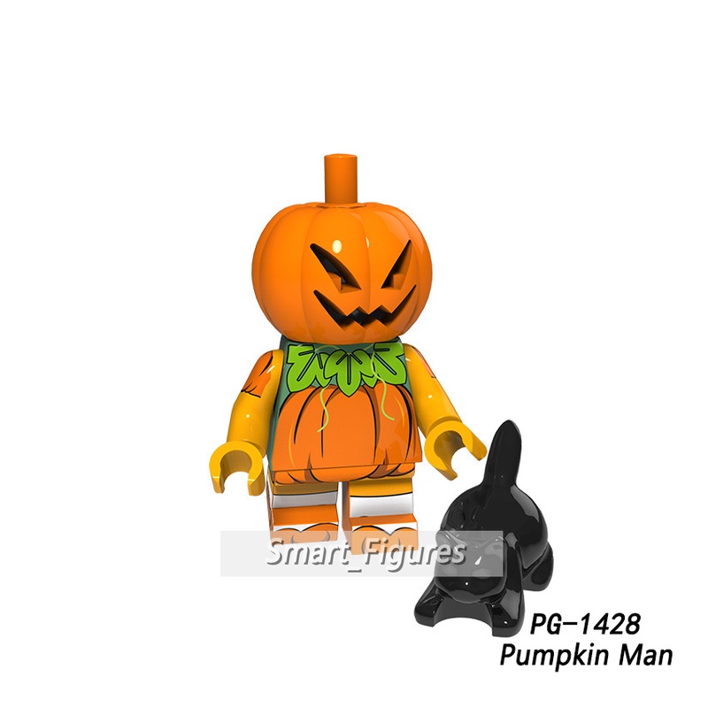 Pg8171 Mainan Action Figure Minifigures Seri Halloween Bentuk Labu / Orang-Orangan Sawah / Penyihir / Vampire / Joker