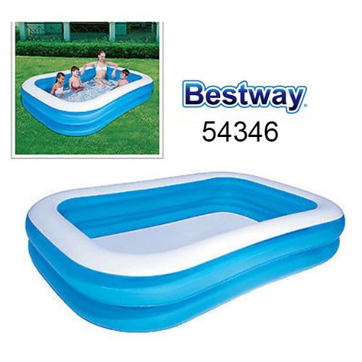 54006 / C006 / C005 KOLAM RENANG ANAK BESTWAY / AQUATIC KOTAK POLOS BESAR SYAFAH TOYS-bestway54346 uk201cm