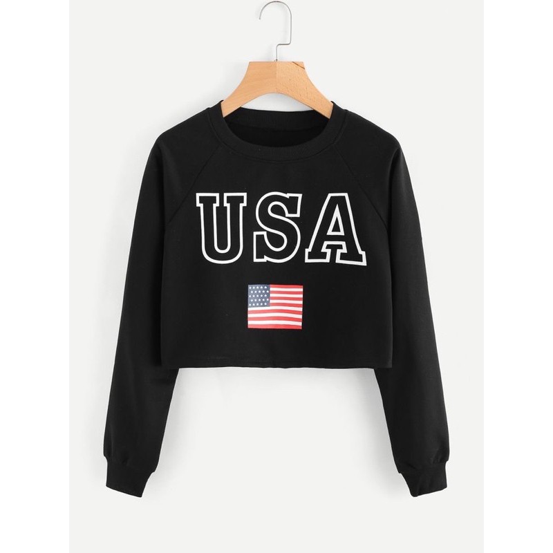 SWEATER CROP USA SIZE All Size &amp; Big Size XL