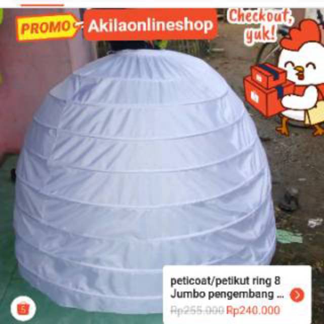 PLAT GRADE A Petticoat ring 8 diameter 150cm Gelembung Gaun Kawat Gaun Quality no.1 peticoat/petikut ring 8 Jumbo pengembang gaun MURAH produksi sendiri