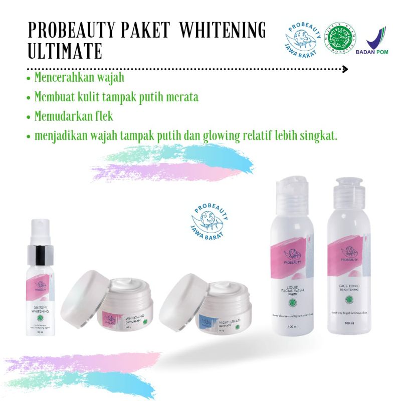 Probeauty Whitening skincare/paket skincare pemutih wajah/paket glowing probeauty