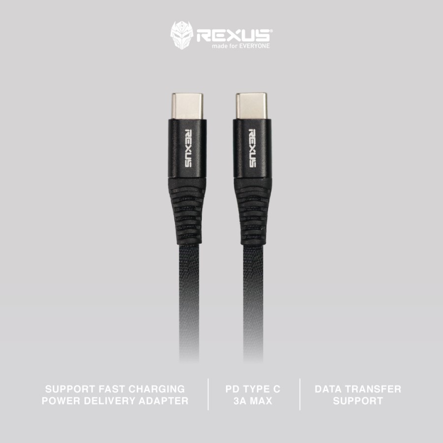 Rexus CB160P Type C to Type C Fast Charging Cable - 1 Meter