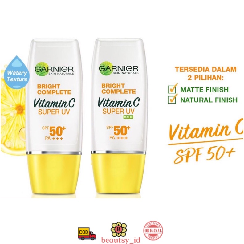 Garnier Super UV Sunscreen Bright Light Complete SPF 50 PA ++  30 ml - Matte &amp; Natural Finish - COD