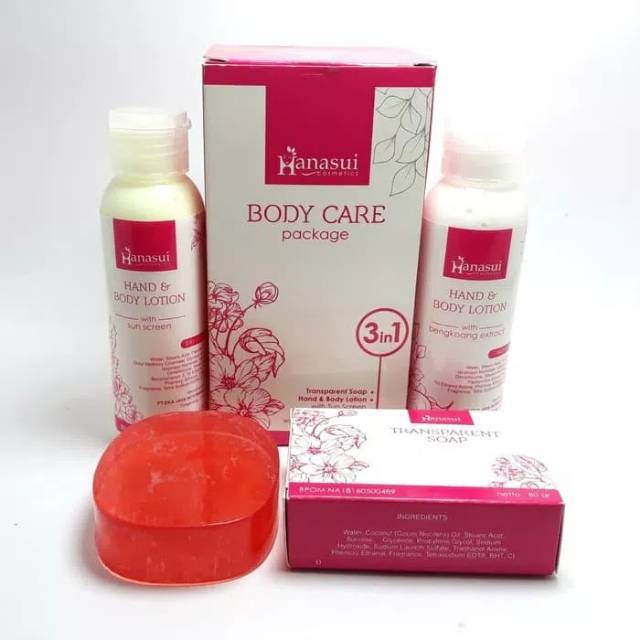 BODY CARE 3IN1/PAKET LOTION HANASUI BPOM