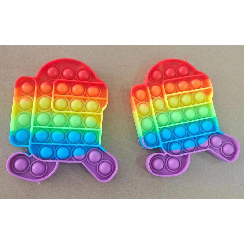 Pop It Rainbow Unicorn Fidget Toy Langka Murah Berkualitas Unik Mainan Edukasi Edukatif Free Gundu-among us 2