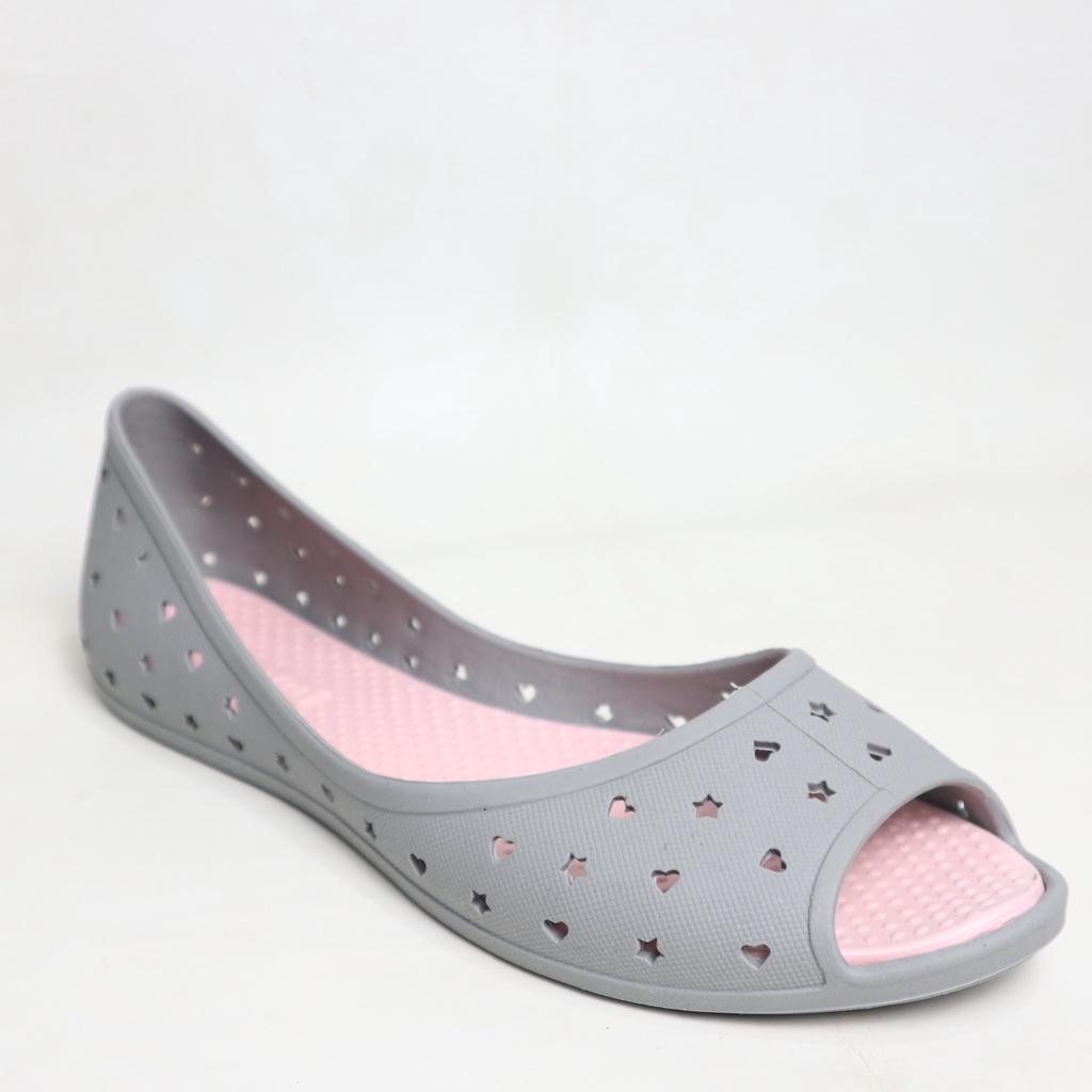 Bata Sepatu Wanita Heart Peep Toe Grey