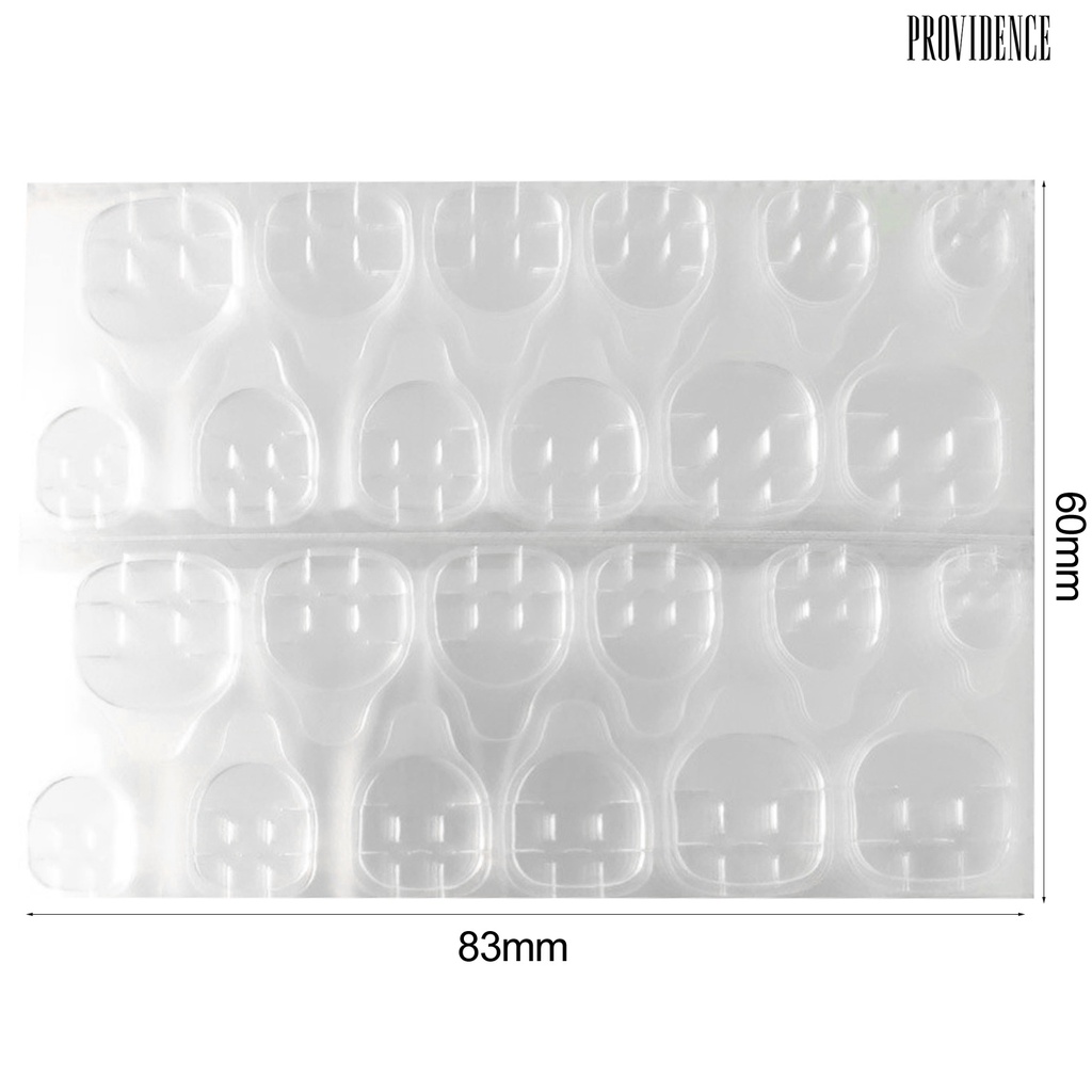 10 Lembar / 240 Stiker Lem Perekat Kuku Jelly Dua Sisi Tahan Air Transparan Untuk Manicure