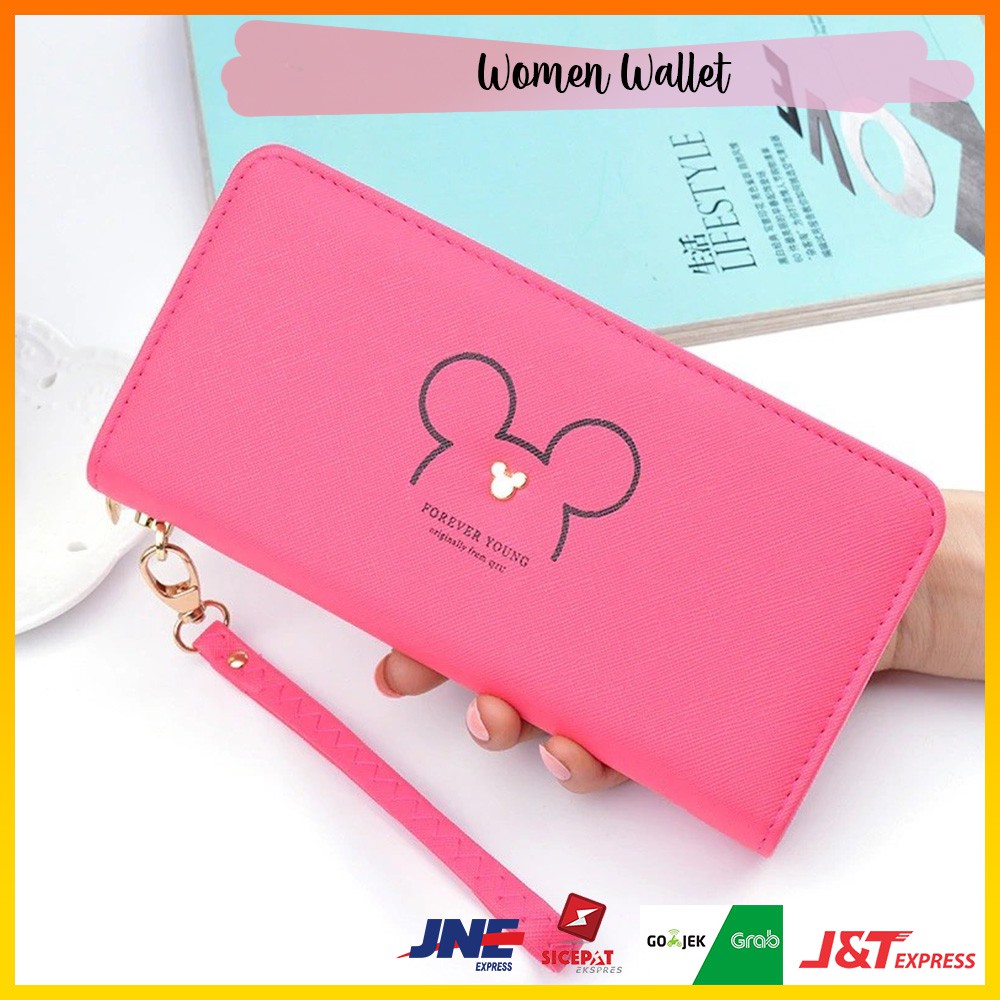Dompet Panjang Wanita FY MK Face Women Wallet Dompet Lipat Wanita Dompet Tangan Wanita Murah - black