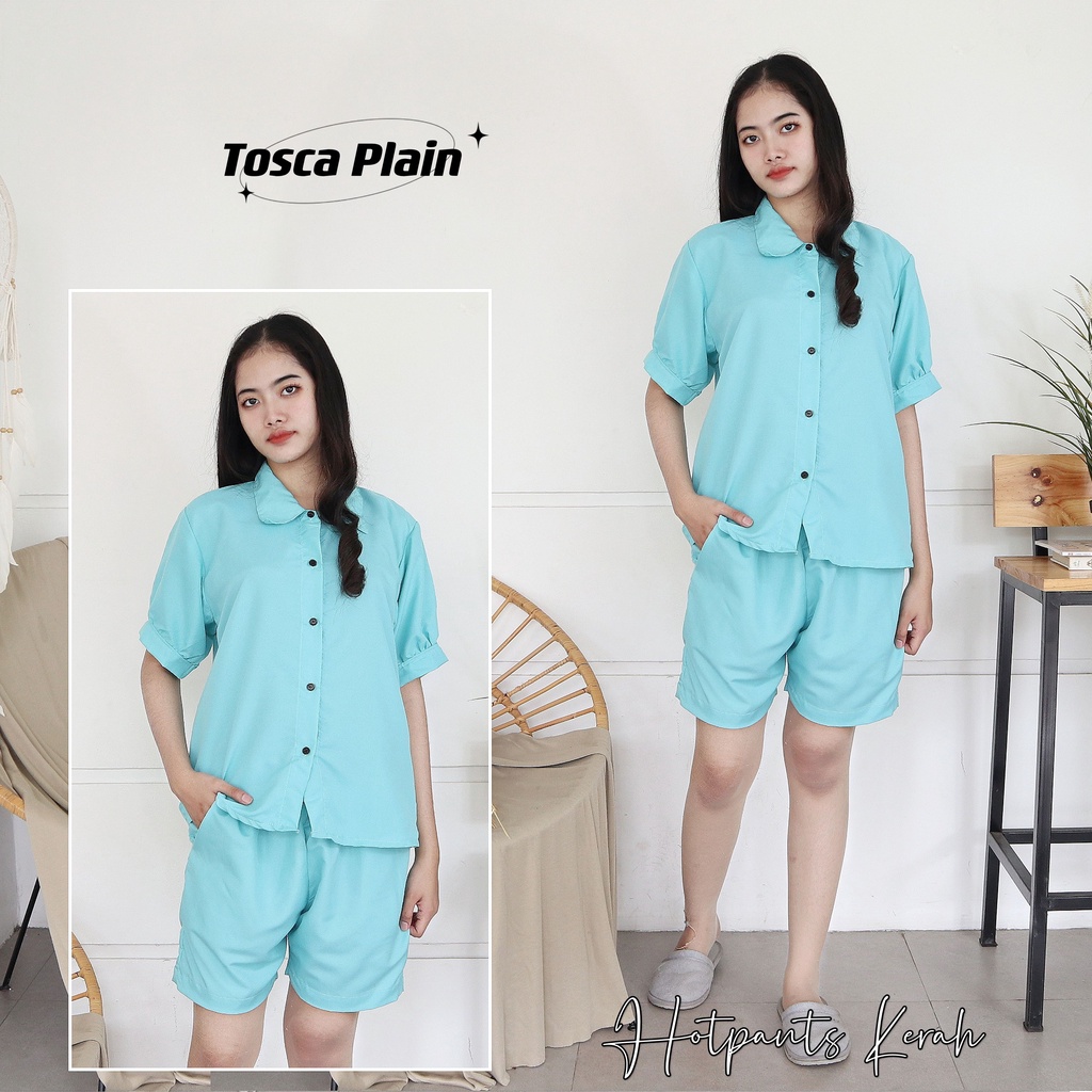 IZANY Piyama Dewasa Hotpant Lengan Balon / HP / Set Celana Pendek Dewasa banyak varian RAYON-TOSCA PLAIN SA