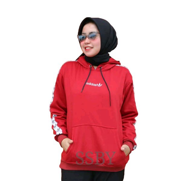 PROMO jaket switer hoodie adidas tnt cewek wanita hitam merah maroom nevy pink termurah