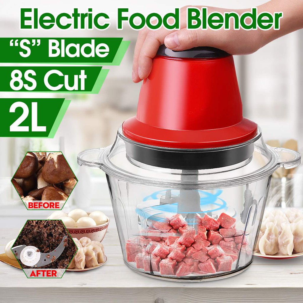 Chopper Blender Daging Sayur Buah Penggiling Meat / Blender Elektrik Stainless Steel Chopper Grinder BLENDER KAPSUL SERBAGUNA 2 LITER JUMBO Penggiling Daging Meat Grinder Copper 2 L, BLENDER 4 MATA PISAU PENGGILING DAGING SAYURAN BUAH SERBAGUNA