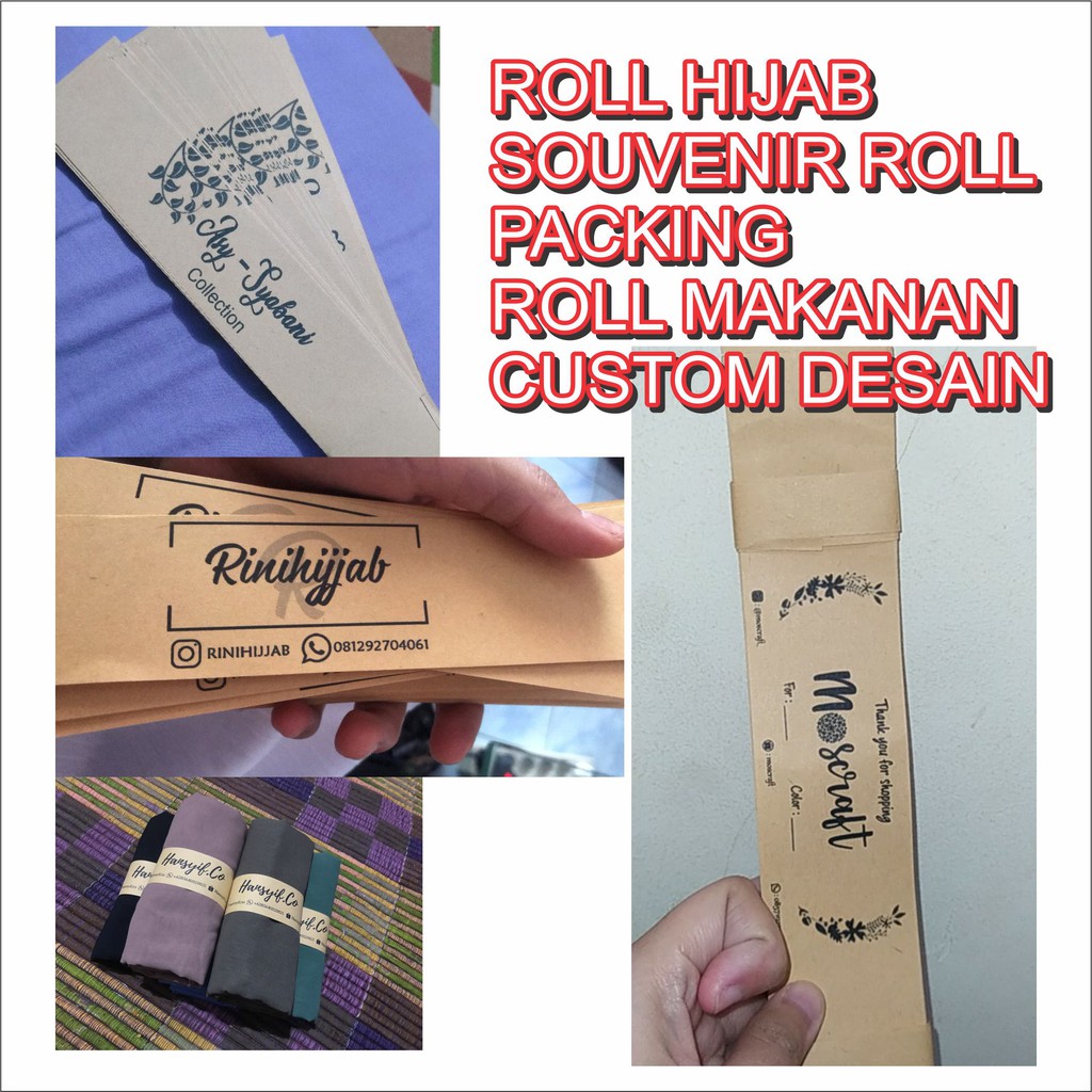 

[Min 100] Vintage Craft Roll hijab | Souvenir Roll packing | Roll makanan | Custom Desain