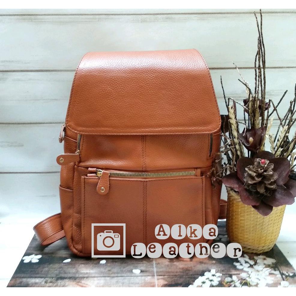 tas ransel kulit tas kulit asli tas papirut tas ransel kulit wanita