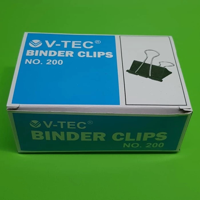 

Vtec - Binder Klip 200 - Penjepit Jepitan Hitam Kertas 200