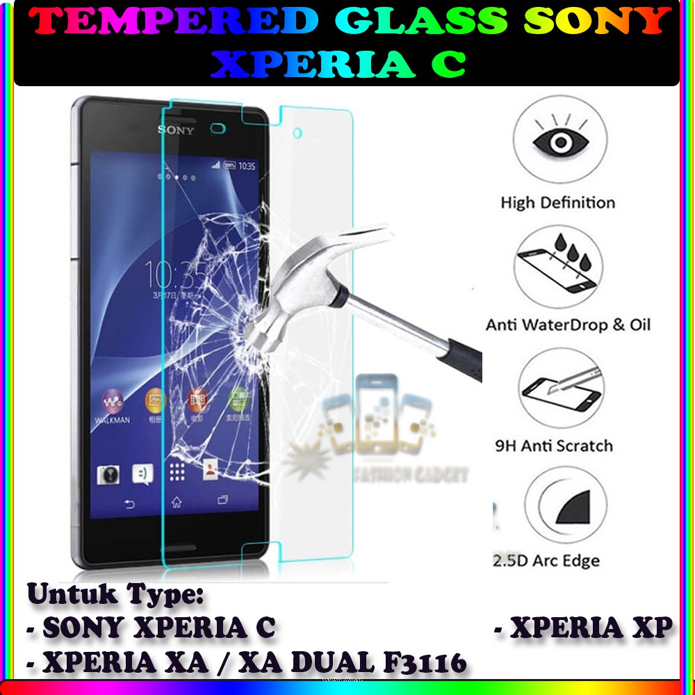 TEMPERED GLASS SONY XPERIA C SONY XPERIA XA SONY XPERIA XA DUAL F3116 SONY XPERIA XP ANTI GORES KACA TEMPER GLASS - CLEAR