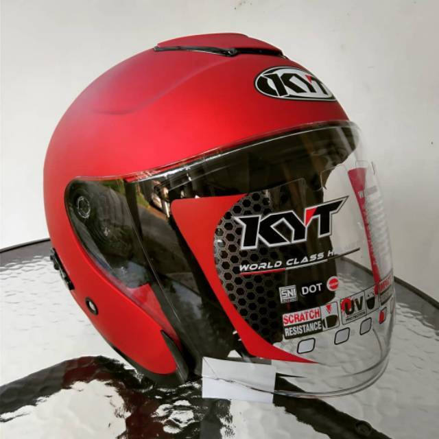 HELM KYT KYOTO RED FLAT HELM KYT KYOTO RED DOFF LIKE HELM SHOEI KYT KYOTO MURAH HELM HONDA PCX NMAX