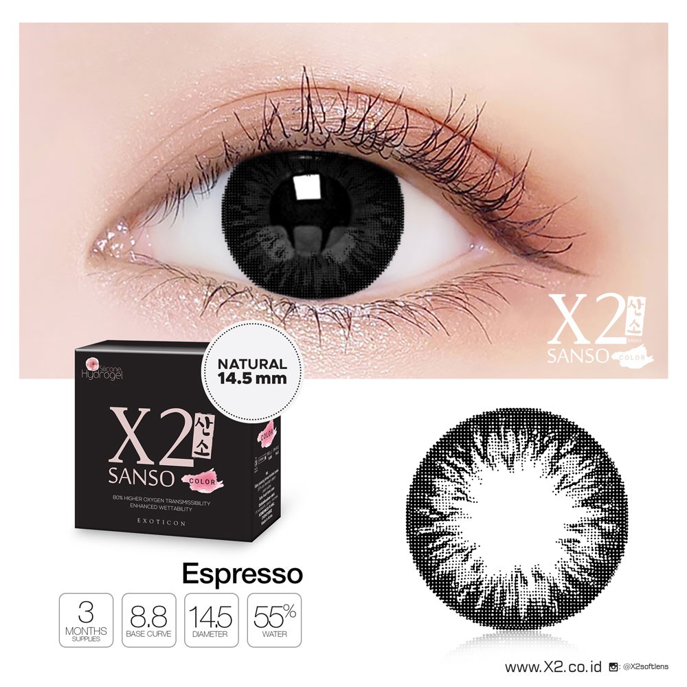 NEW SOFTLENS SANSO COLOR BLACK SERIES by X2 / EXOTICON