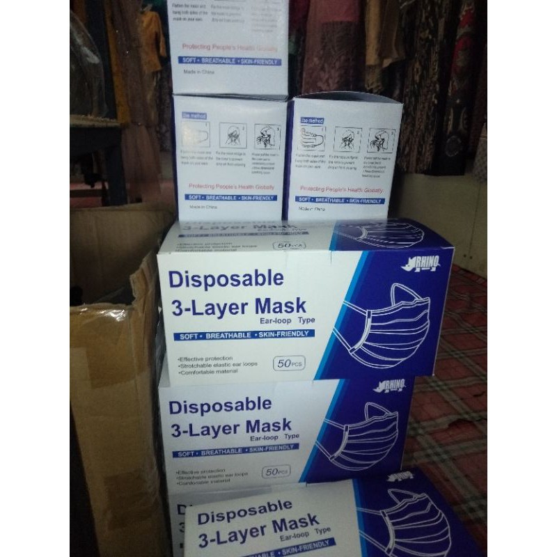 masker earloop disposable 3-layer mask