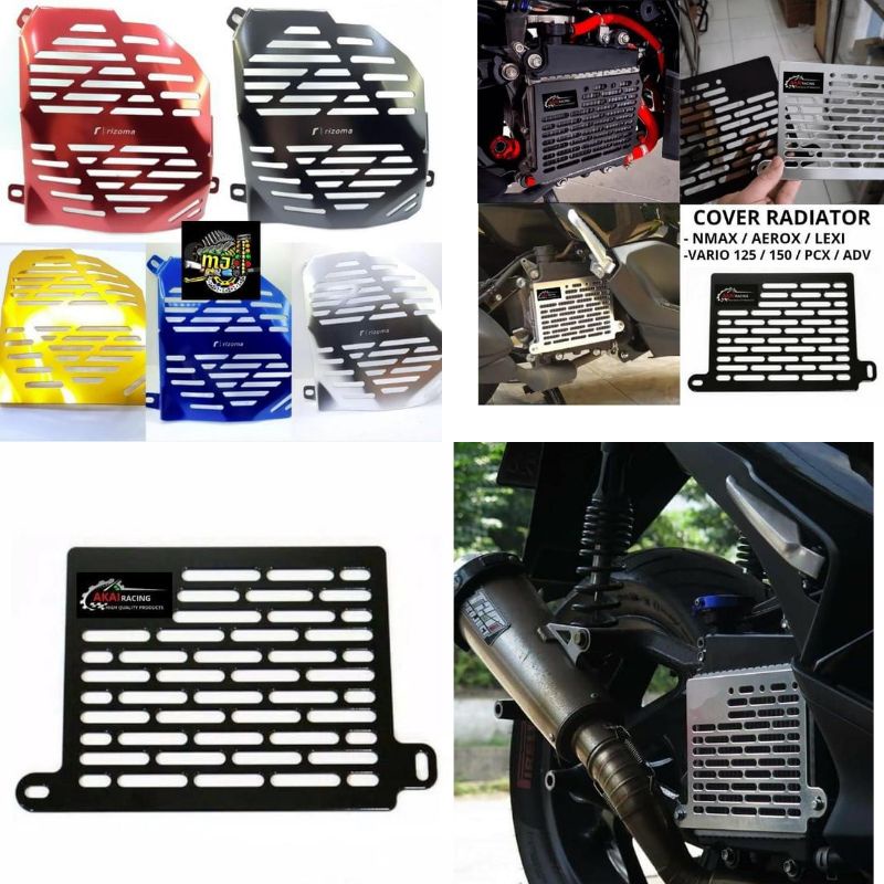 Cover Radiator Universal Nmax Lama / Nmax new 2020 / Aerox / Lexi     Bahan Ful Cnc Alumunium  Langs