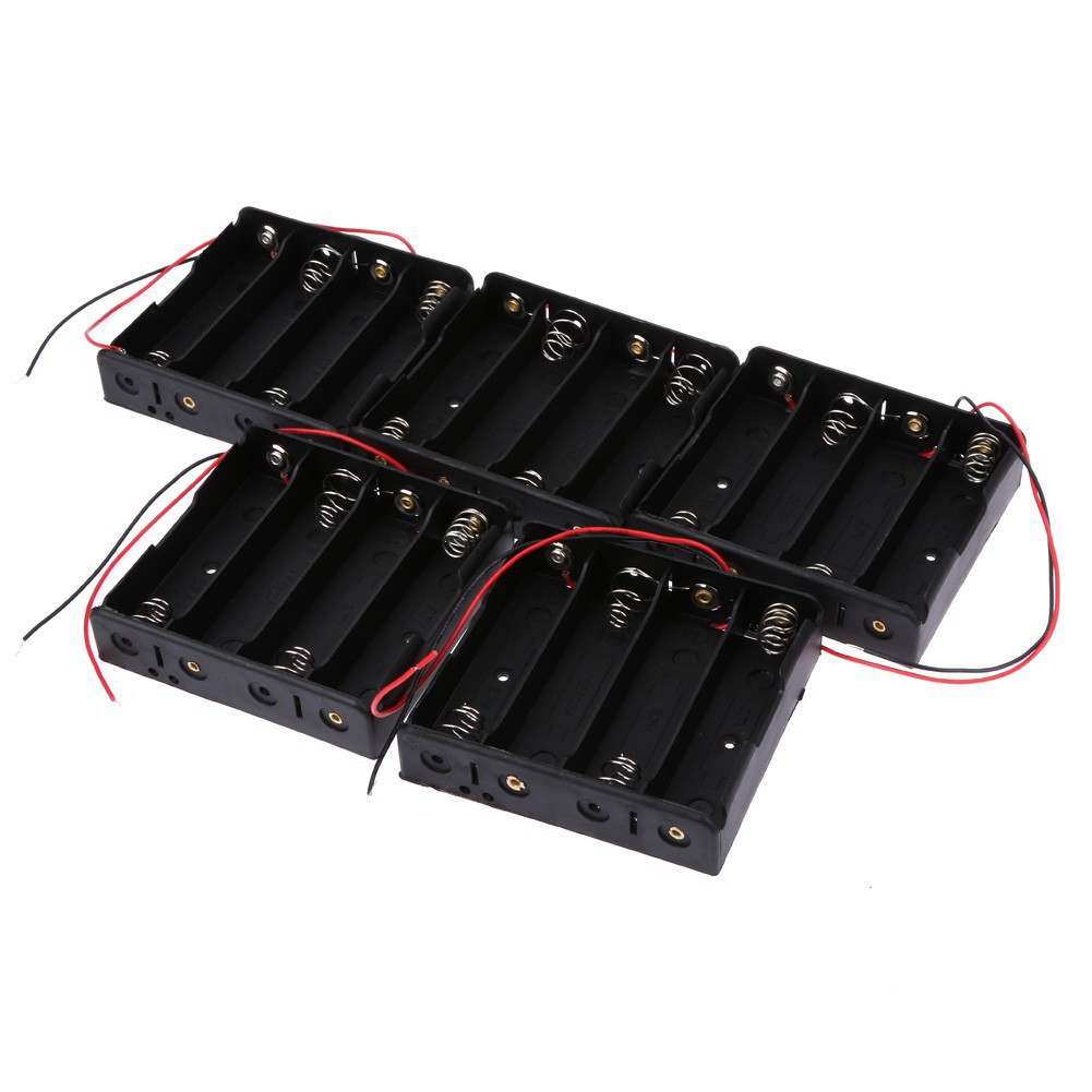 4x 18650 Battery Holder Baterai Case Box Kotak Batre Dengan Kabel