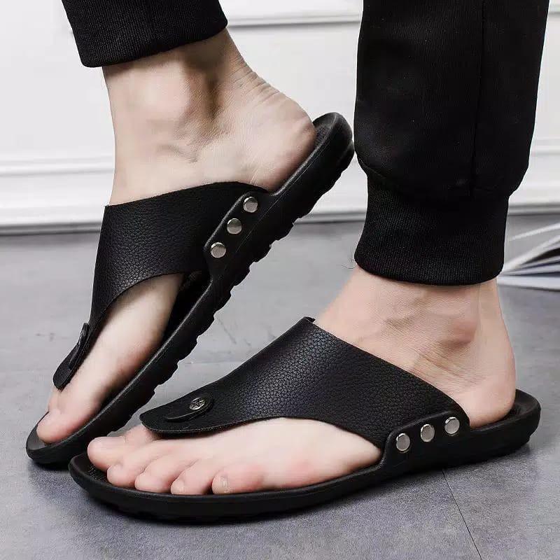 Sandal Kulit TERLARIS Sandal model terbaru JNC 6 impor asli karet