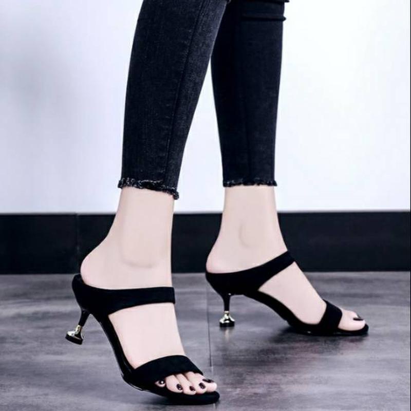 Sandal Heels Sendal Jinjit Andin Ikatan Cinta Hak Tahu Kaca Haihil Zw294 Heels Sintetis Ip21 Hitam H