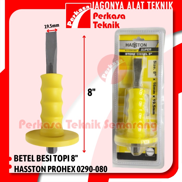 HASSTON PROHEX 0290-080 Betel Topi / Betel Besi Pahat Beton Karet 8"