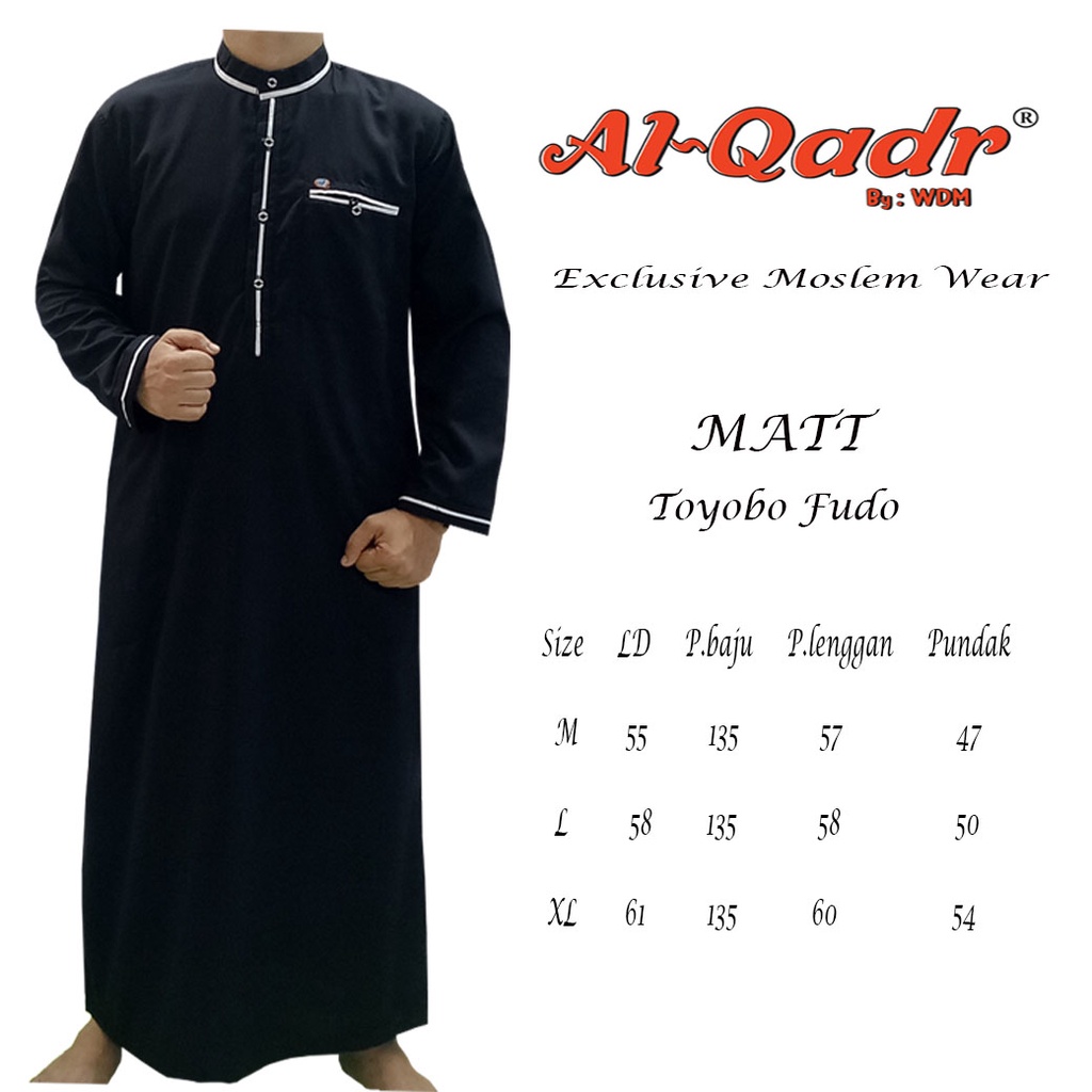 Jubah Pria Jubah Dewasa Gamis Pria Dewasa Lengan Panjang Al qadr/ AB Alkahfi Bareno