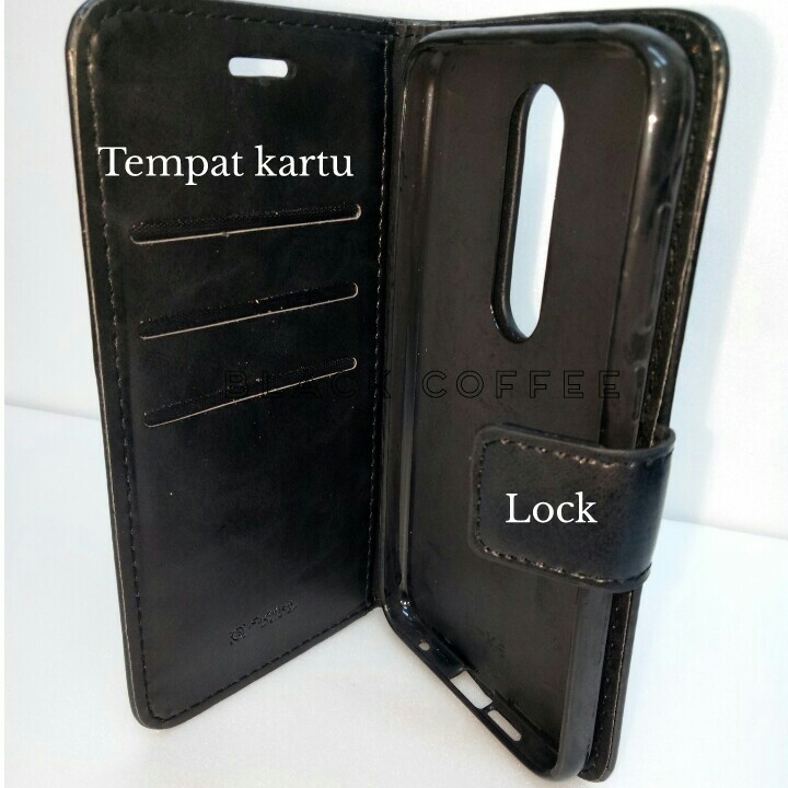 sarung buku kulit xiaomi redmi note 8 pro LEATHER CASE FASHION xiaomi