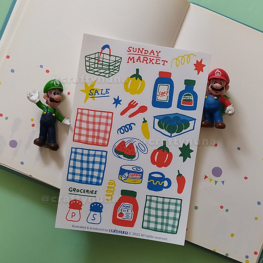 Random RGB Scribbles sticker set by Crafty Nuna groceries deco journal stiker red green blue