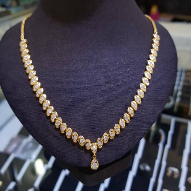 Kalung emas berlian eropa full asli dan natural