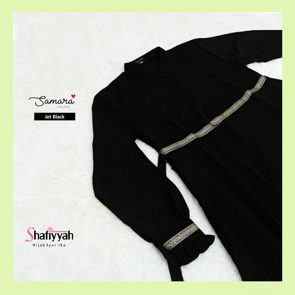 Gamis / koko samara Set Jetblack by Shafiyah