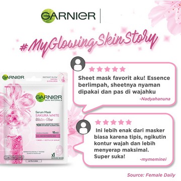 Garnier Serum Mask Sakura White Waterglow Skin Care | Masker Sakura Waterglow