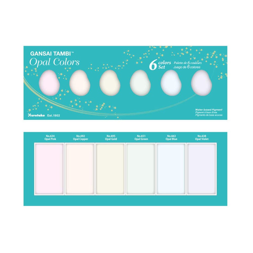 

Kuretake Gansai Tambi Opal Colors - 6 Watercolor Set / Cat Air