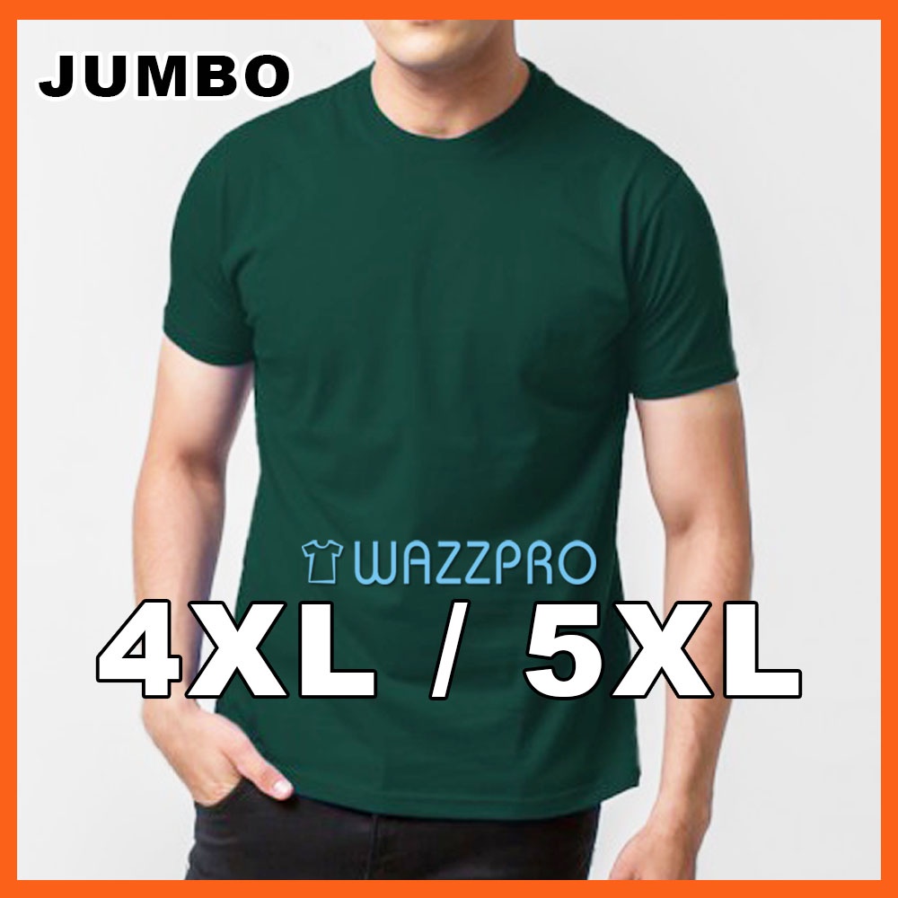 Kaos Pria Wanita Jumbo XXXXL XXXXXL Katun Adem Pendek Hijau Botol