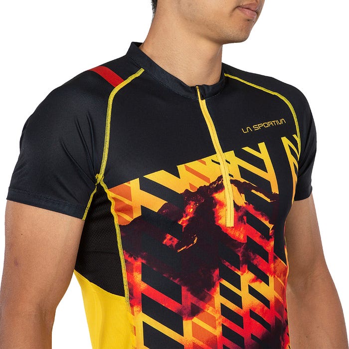 Kaos Lari La Sportiva Xcelerator T-Shirt M Black/Yellow