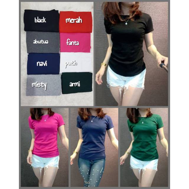 iseven p ONECK POLOS BASIC / KAOS POLOS WANITA LEHER O / GI-ANT TEE