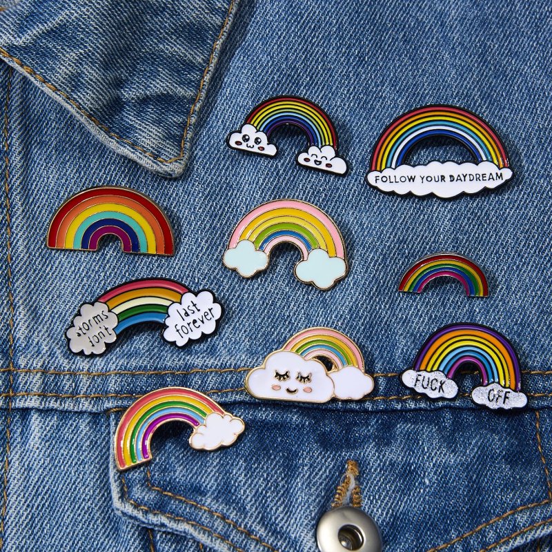 Bros Pin Enamel Bentuk Pelangi Lgbt Gay Pride Peace Untuk Hadiah Teman