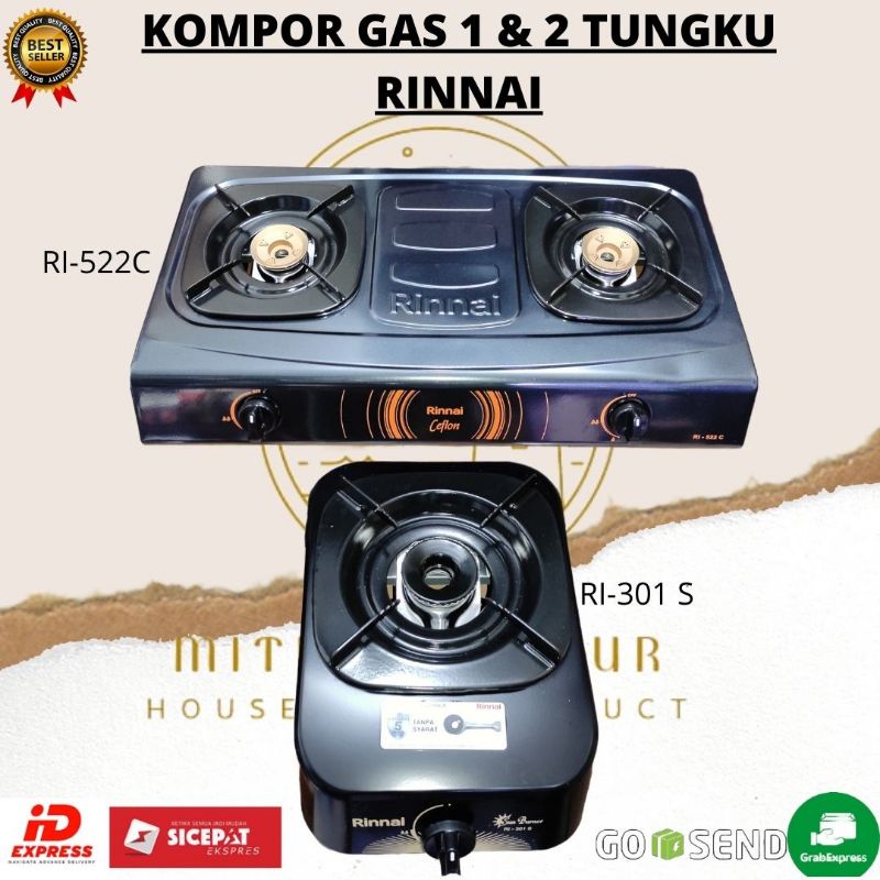 RINNAII !! KOMPOR GAS 1 - 2 TUNGKU / RI-301 S DAN RI-522C