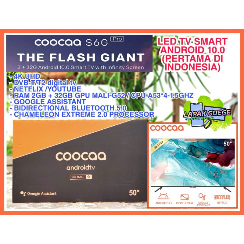 COOCAA 50S6G PRO 2/32GB LED TV 50 INCH 4K UHD DIGITAL