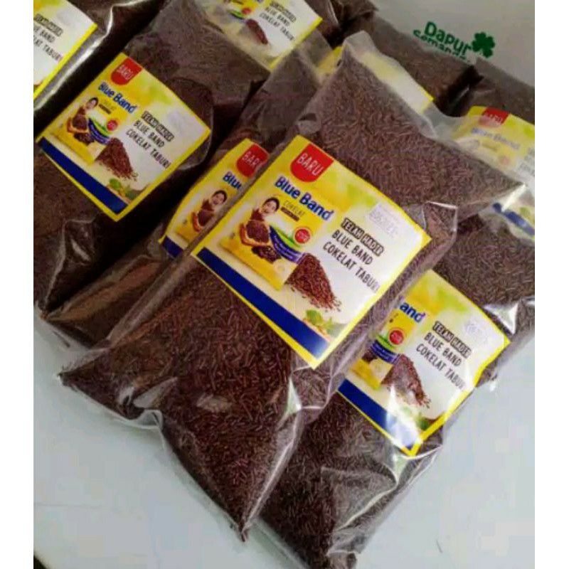 500gr coklat butir meses mesis blue band kemasan toples