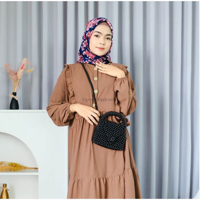 (MGA) GAMIS MIDI DYGTA RUFFLE BUSUI DRESS REMAJA WANITA AIRFLOW