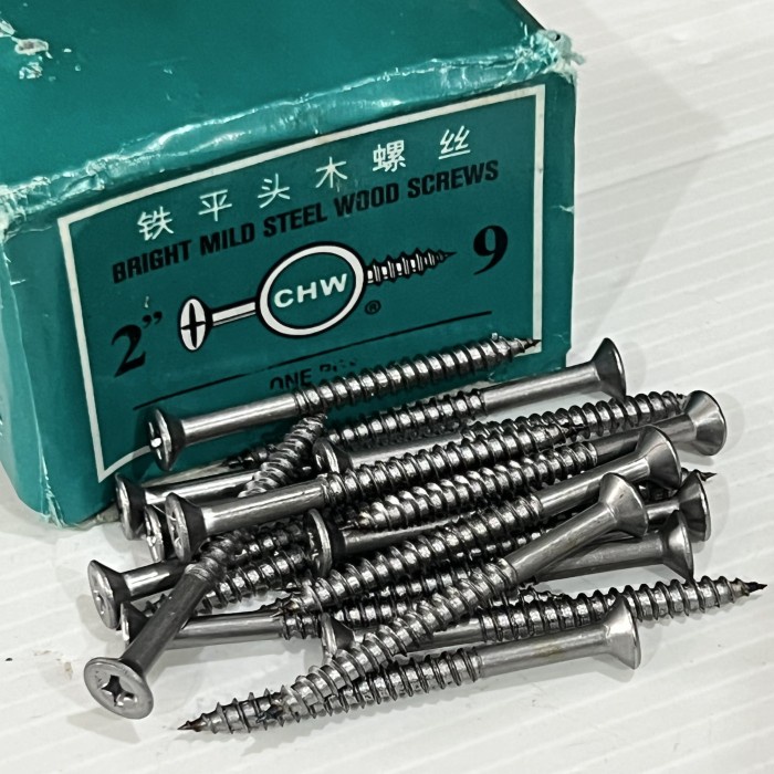 [10KOTAK] Sekrup Skrup Kayu (+) Wood Screws CHW 2 Inch x 9mm