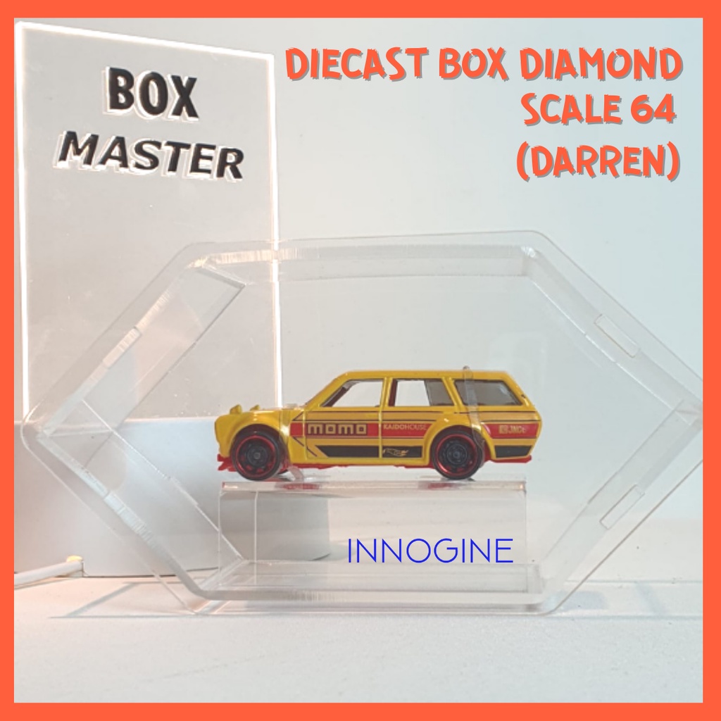 Box Akrilik Custom Diecast Box Diamond Acrylic Hotwheels Akrilik Single Set Scale 64 tempat pajangan