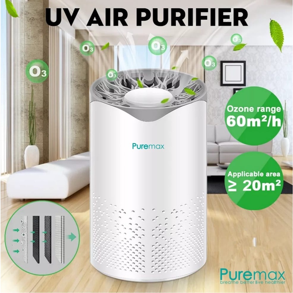 PUREMAX Air Purifier HEPA Filter 99,9% efektif menyaring virus/bakteri