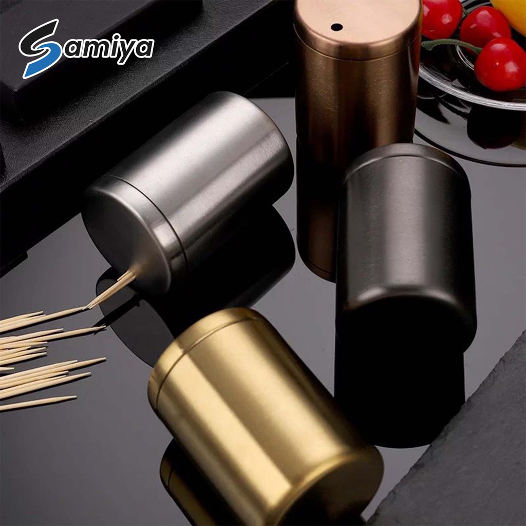 stainless steel toothpick holder storage / tempat tusuk gigi warna doff matte rosegold black gold