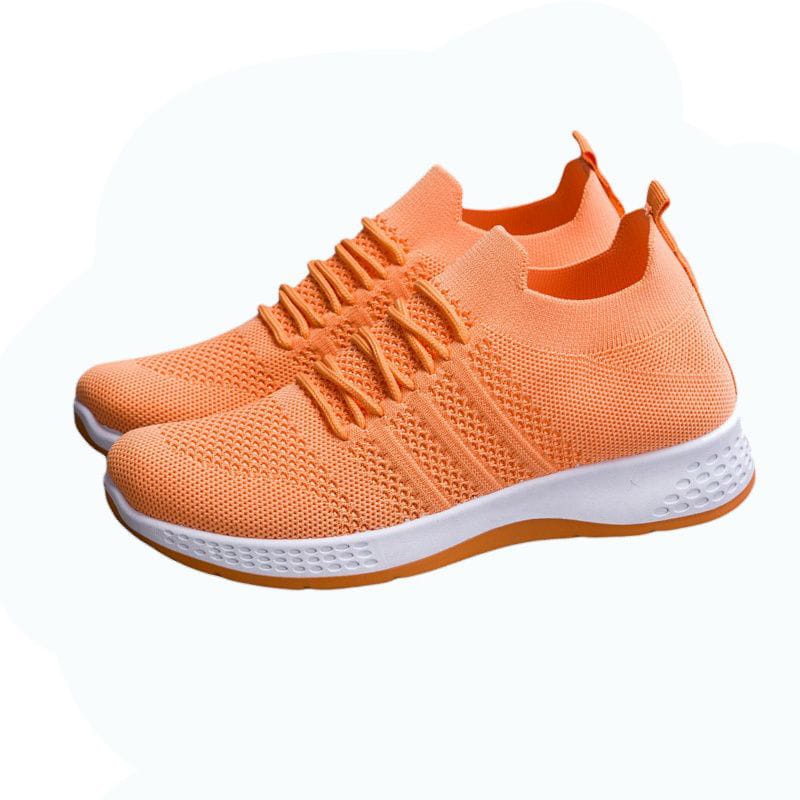 Brozzy Sepatu Sneakers Wanita Olahraga COD Gratis Ongkir Original D-11 D-10 Import  Senam cewek Terbaru Joging-ORANGE